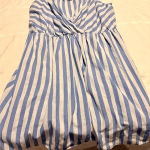Blue and White Striped Dress